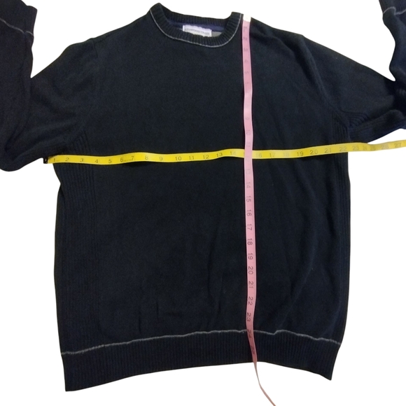 Like New! Redwood Creek Men's Black Knit Sweater Medium 100% Cotton Soft! - Picture 3 of 4